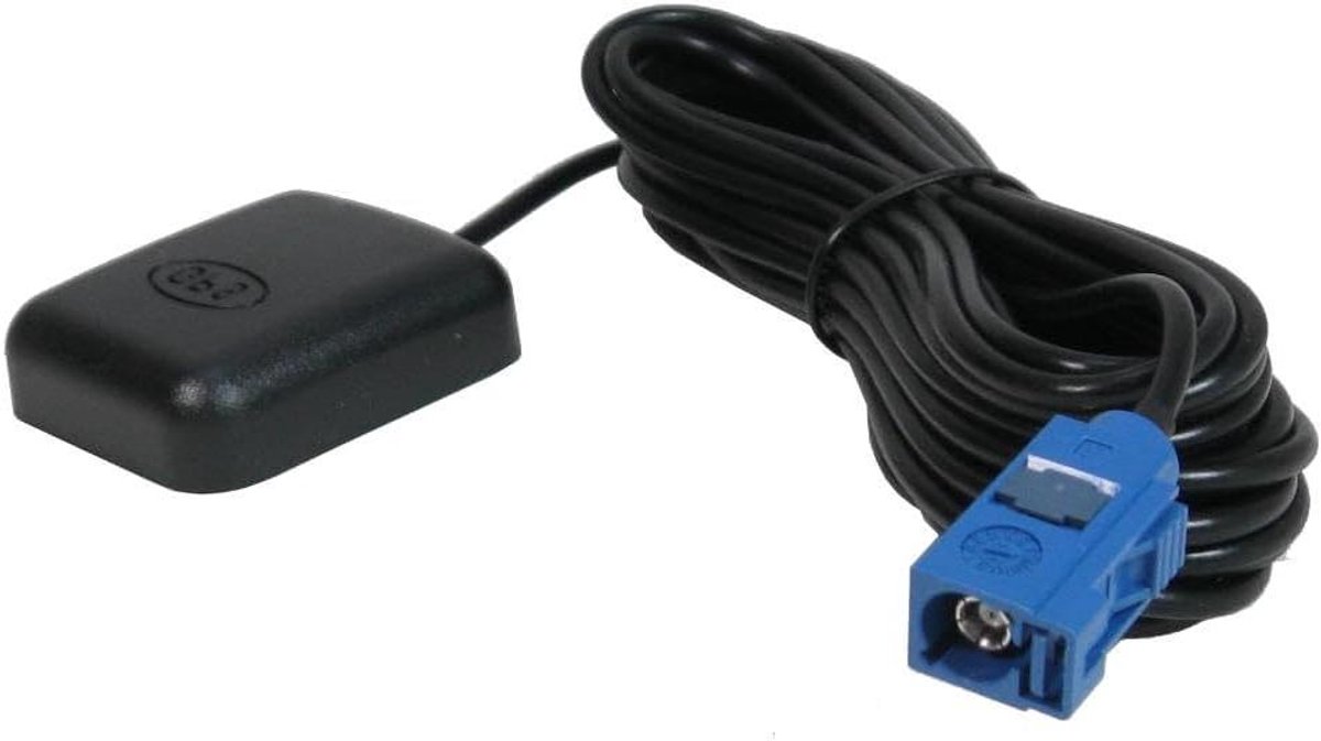 Magnetische GPS-antenne - Auto antenne Fakra - Navigatie verbeteren - 5 meter kabel - 30 dB - Zwart/Blauw