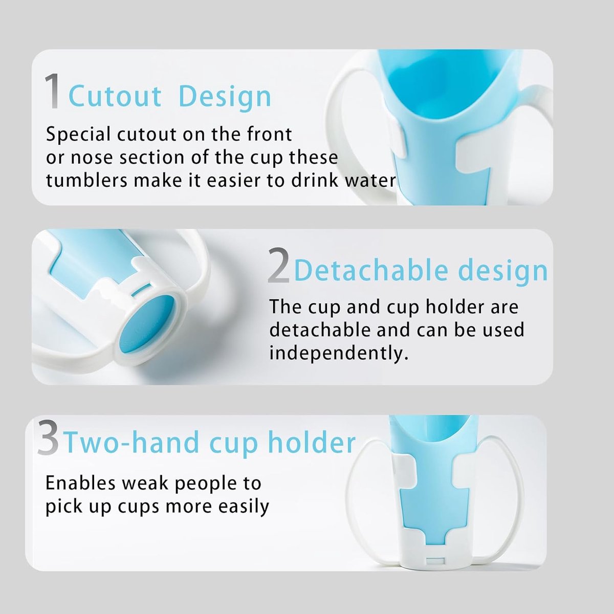 Spill Resistant Cups - Nosey Cups Drinking - Zonder Hoofd Tilken - Cutout Voor Neus - 8 Ounces - Blauw — cadeau in Cadeau-ideeën - foto 3