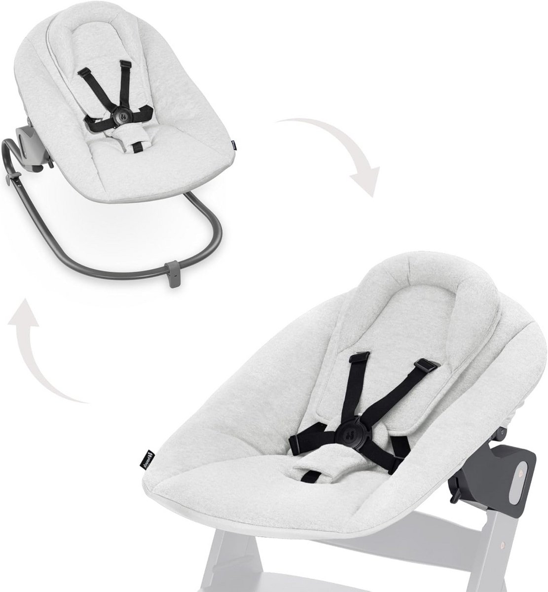 Baby Bouncer - Newborn Stoel - Samen Eten - Verstelbare Rugleuning - Vanaf Geboorte - Lichtgrijs