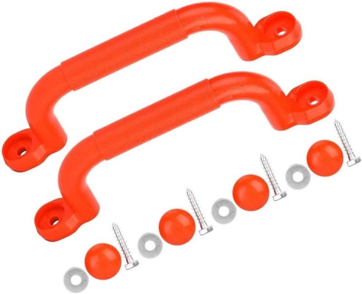 Speelgrijphandvatten Kinderen - Veiligheidshandgrepen Klimrek - Buiten Fitness - Antislip Kunststof - 24x7cm - Rood