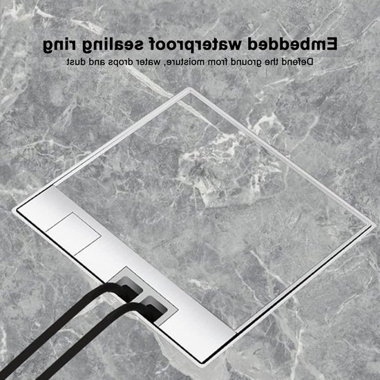 Inbouw Stopcontact RVS Vloerdoos Waterdicht voor Binnen en Buiten Gebruik | AC250V Plug Accessoires, Recessed Box, Elektrische Oplossingen — afbeelding 4