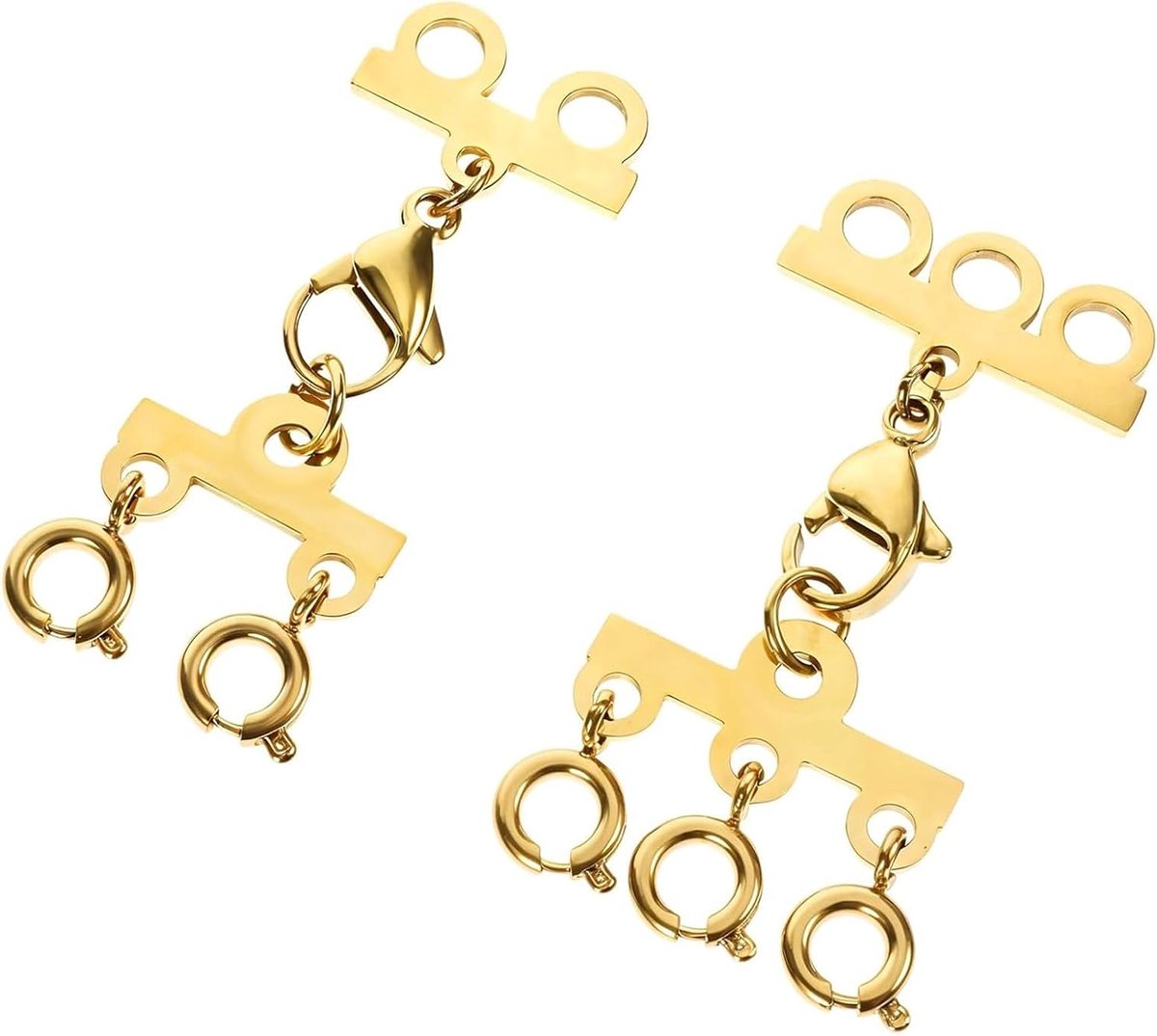 Gouden Laagjes Ketting Sluitingen voor Armbanden en Kettingen - Rvs Koppelingen voor Meerdere Strengen DIY Accessoires
