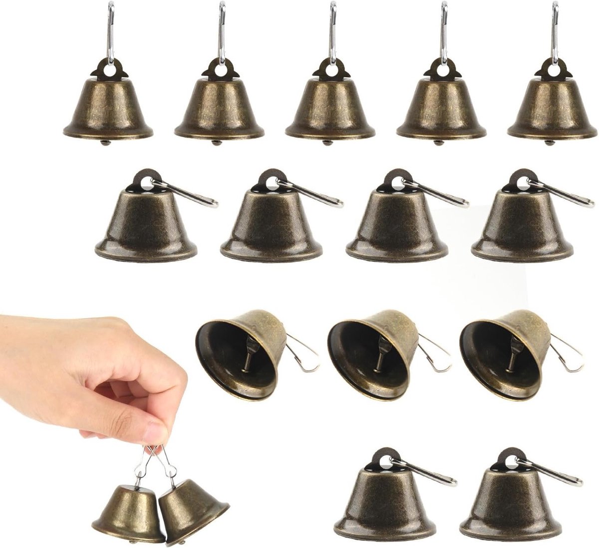 Vintage bronzen belletjes set van 30 stuks voor decoratie, ambachten, kerstversiering en hondentraining