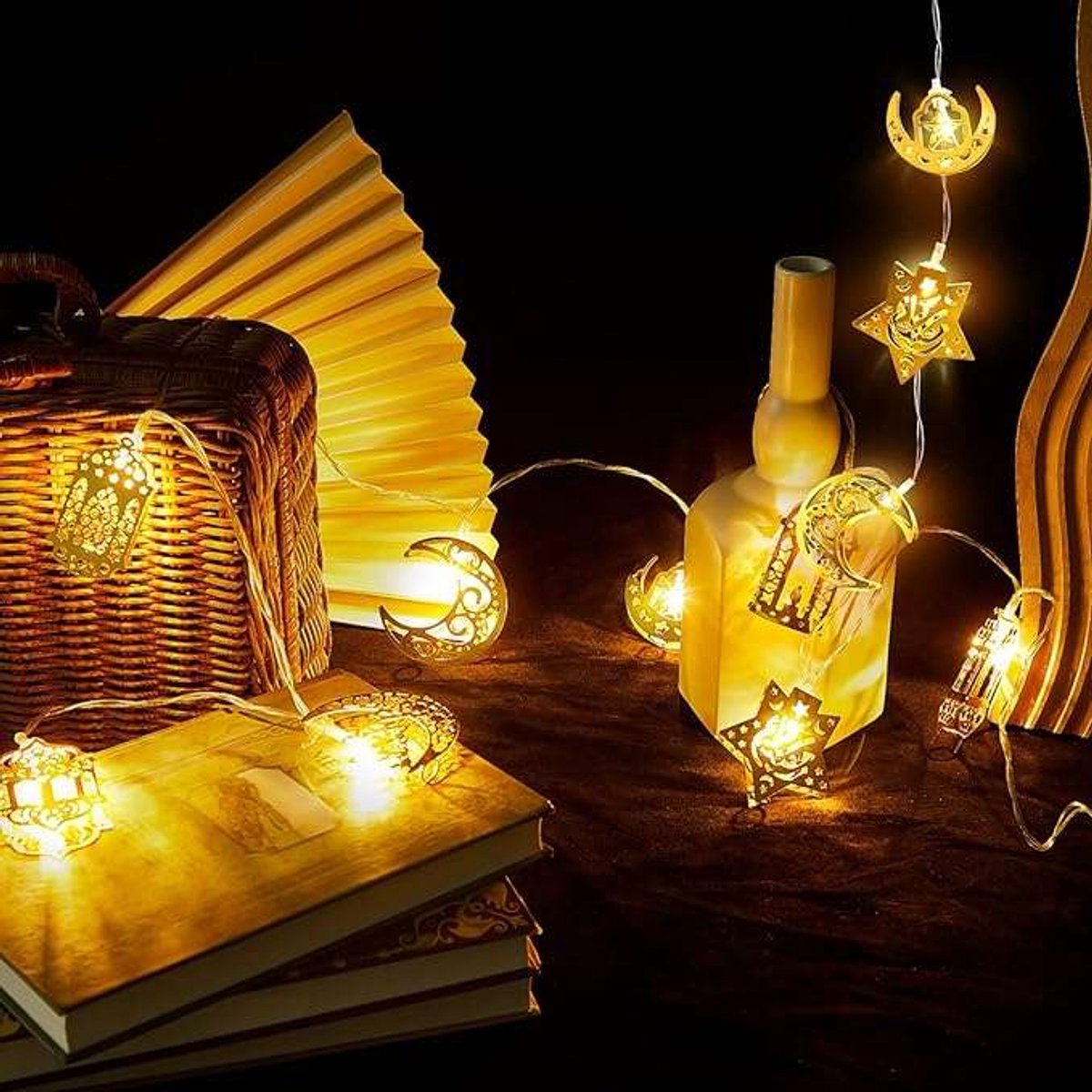 CE - Ramadan LED Lichtslinger - 1,65 m - Waterdicht - Gouden Kleur