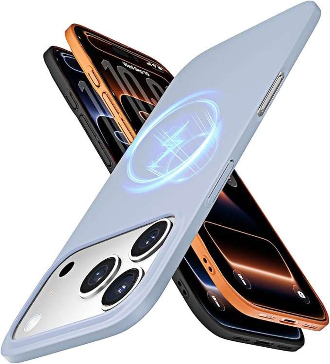 Lisen Serie - iPhone 17 Pro Max Hoesje - Mat - MagSafe - Niebieski