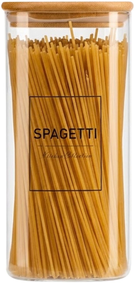 Vivalto Voorraadpot Essentials - keuken - spaghetti - glas - 2,1L - luchtdichte deksel