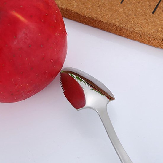 Grapefruit lepels gekarteld roestvrij staal - lange steel roestvrij staal gekartelde lepel - Modieus zilverwerk keukengereedschap voor kiwi, dessert, citrusvruchten — afbeelding 5