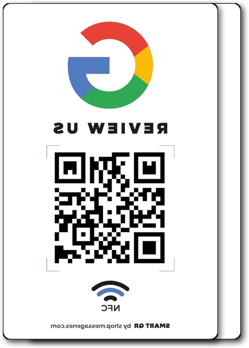 QR-codestickers - NFC-kaarten - Beoordelingen verzamelen - Herbruikbaar - 86 x 55 cm - Wit
