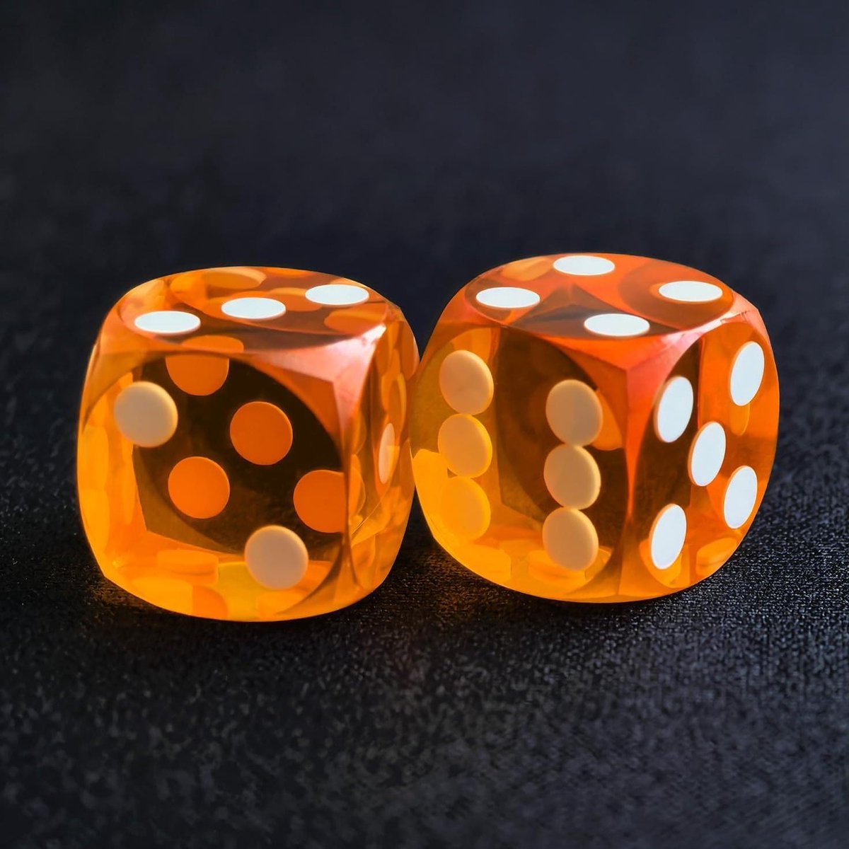 Precisie Dobbelstenen - Backgammon Dobbelstenen - Nauwkeurig Spel - Afgeschuinde Hoeken - 143 mm - Edelsteen Oranje