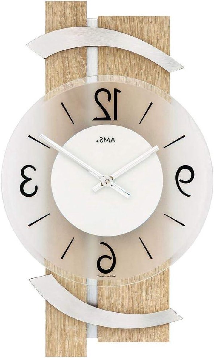 Wandklok - Klok Analoog - Tijd Weergeven - Stille Klok - Rond - Sonoma Look