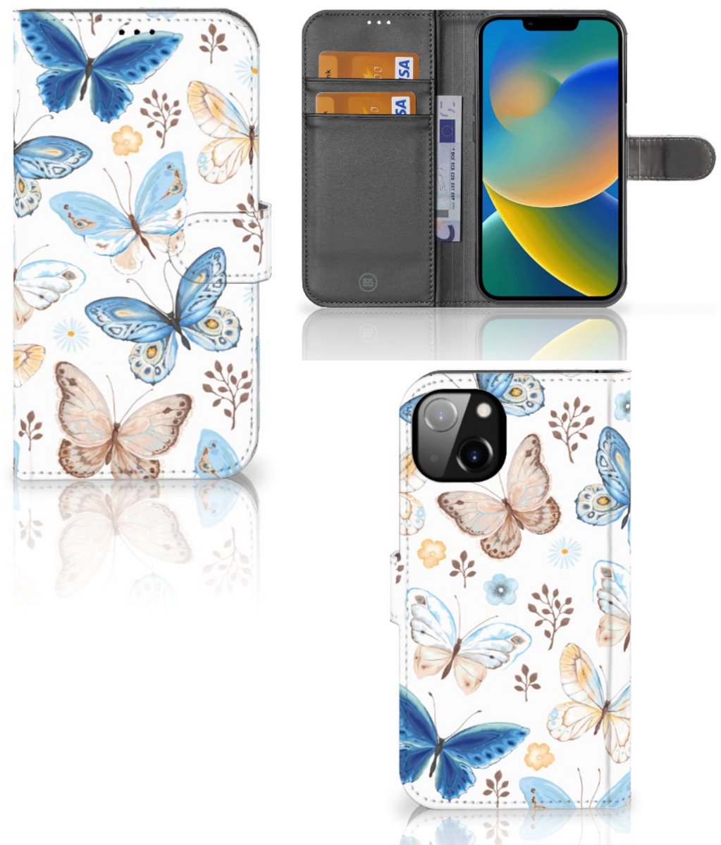 Telefoonhoesje met Pasjes voor iPhone 14 Plus Vlinder