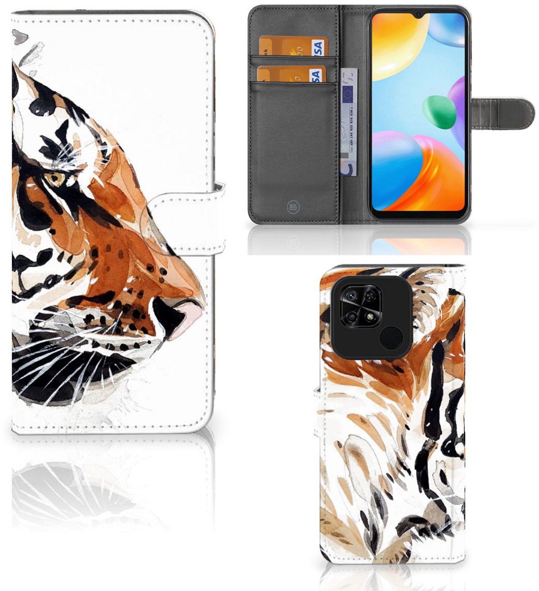 Hoesje Xiaomi Redmi 10C Watercolor Tiger