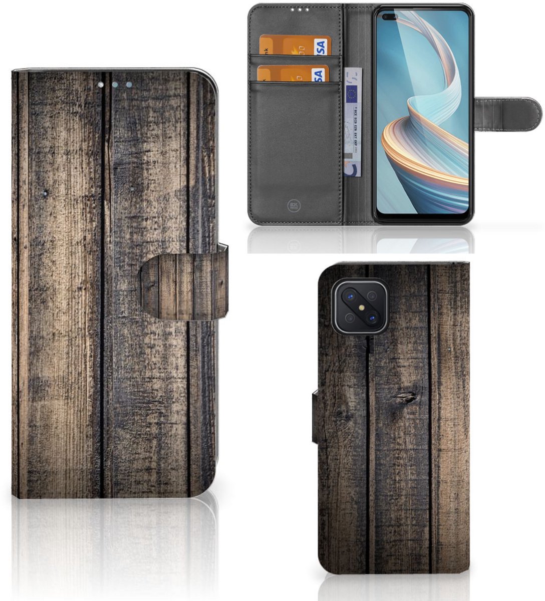 OPPO Reno4 Z Book Style Case Steigerhout