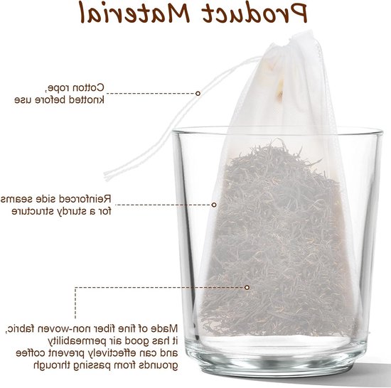 30 Stuks Kruidentassen 25 x 15 cm voor Koken, Herbruikbare Kruidenzeef, Specerijen en Thee Filter — afbeelding 2