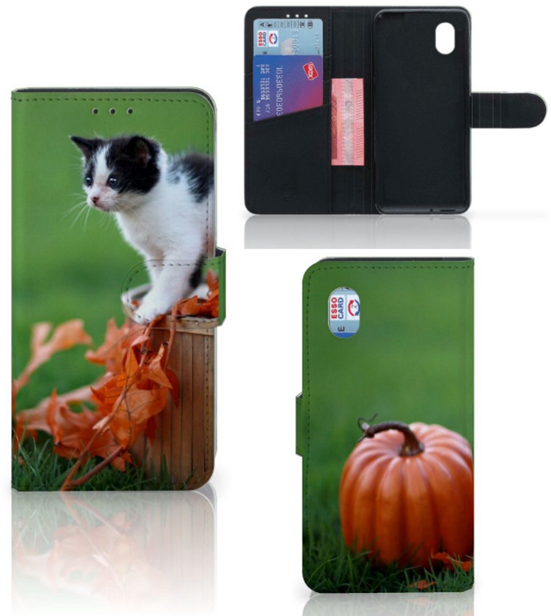 Alcatel 1B (2020) Telefoonhoesje met Pasjes Kitten