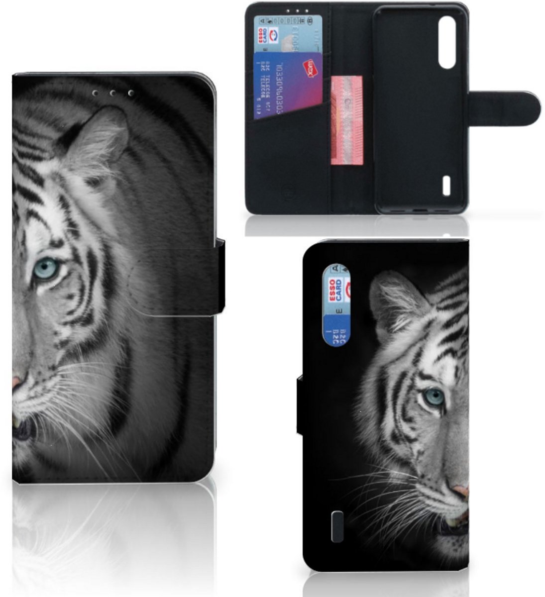 Xiaomi Mi 9 Lite Telefoonhoesje met Pasjes Tijger