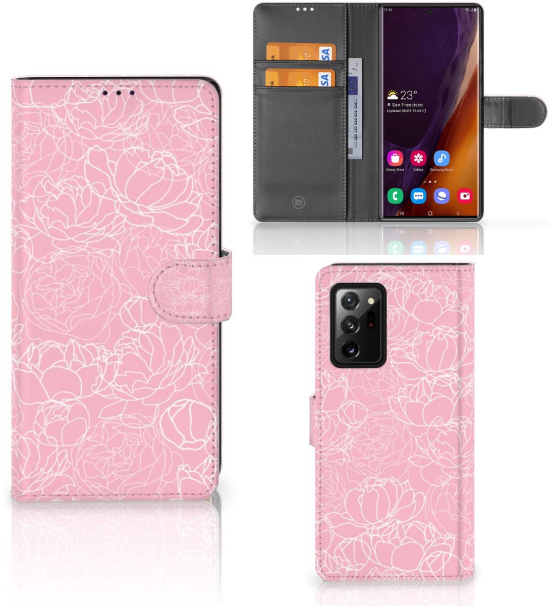 Samsung Galaxy Note20 Ultra Hoesje White Flowers