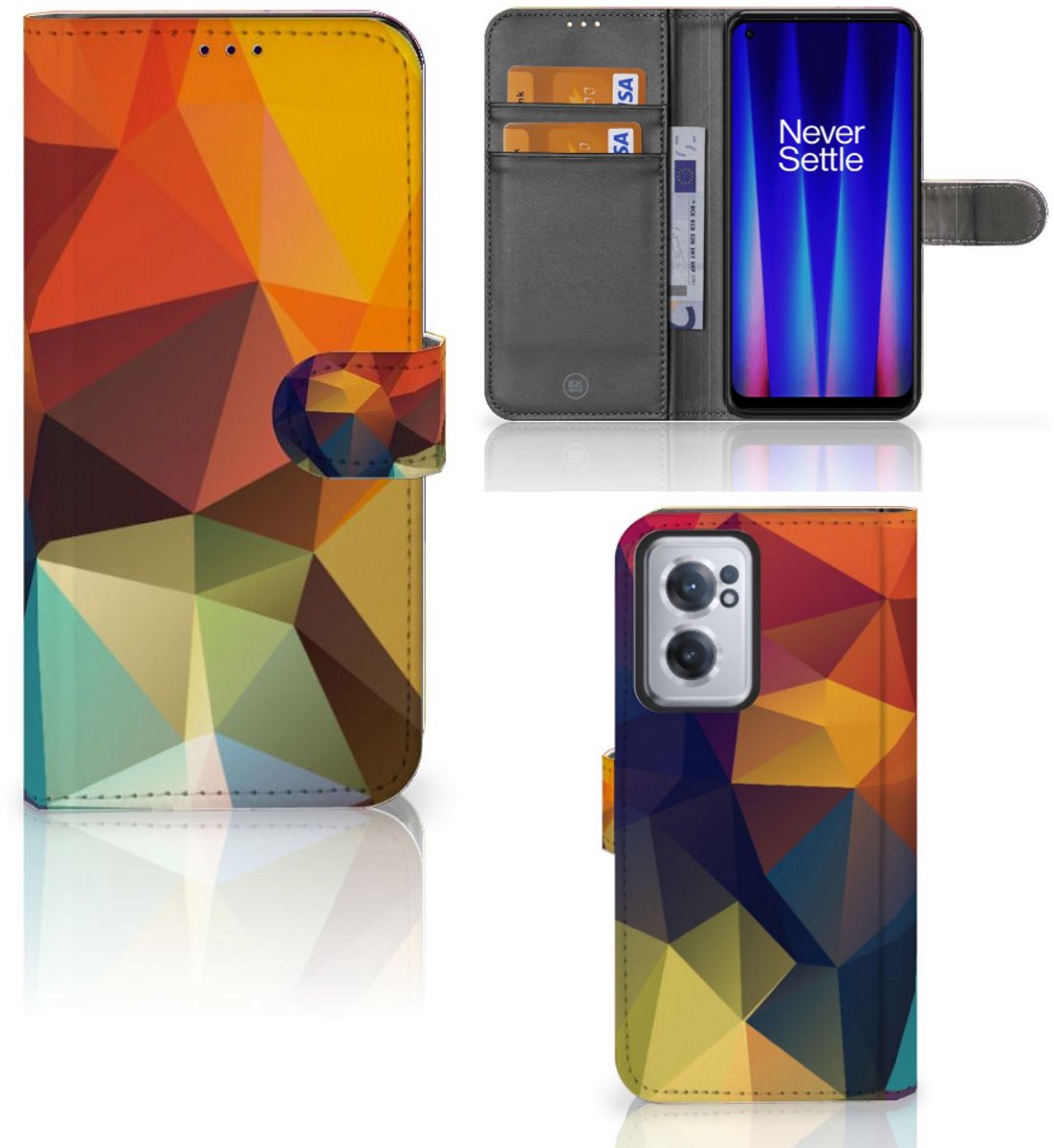 OnePlus Nord CE 2 Book Case Polygon Color