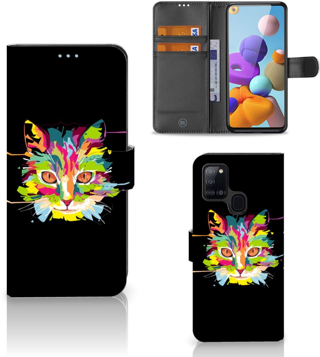 Samsung Galaxy A21s Leuk Hoesje Cat Color