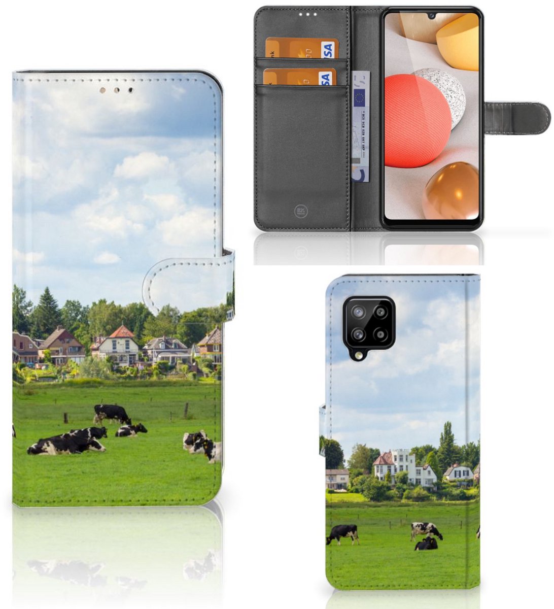 Samsung Galaxy A42 5G Telefoonhoesje met Pasjes Koeien