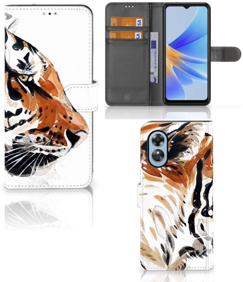 Hoesje OPPO A17 Watercolor Tiger