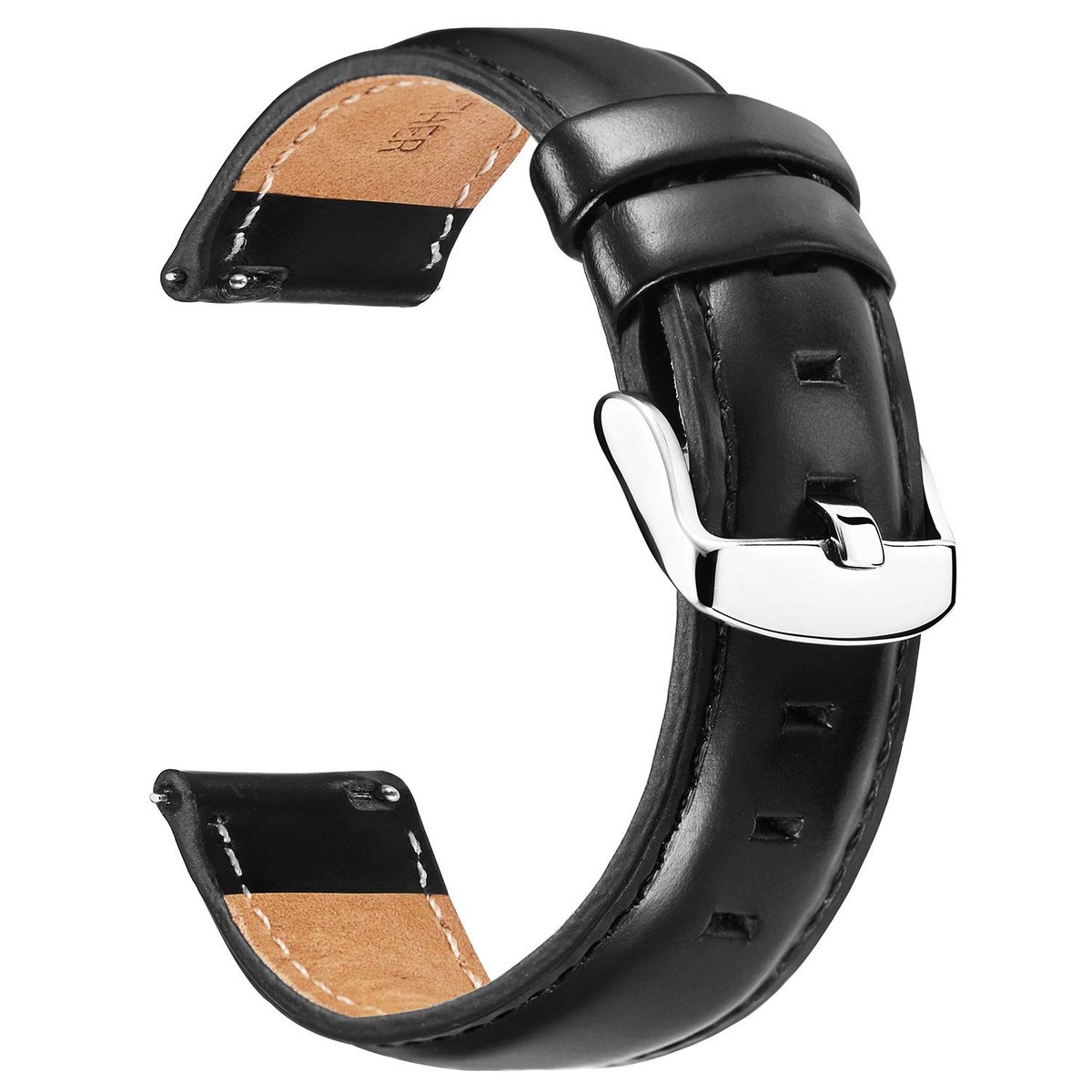 Cosensi - Leer Horlogeband - Vervangbare watchband - Zacht leer - 12mm 13mm 14mm 17mm 18mm 19mm 20mm 22mm - Geschikt voor mannen en vrouwen - Comfo...