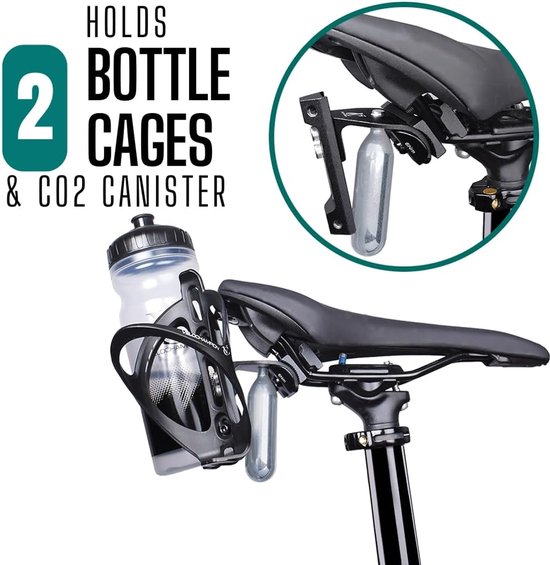 VeloChampion Bike dubbele bidonhouder - Draag 2 flessen tot 750 ml - Ideaal voor triatlon en wielrennen op de weg - Geschikt voor zadelrails 50-70mm (Premie) — afbeelding 4