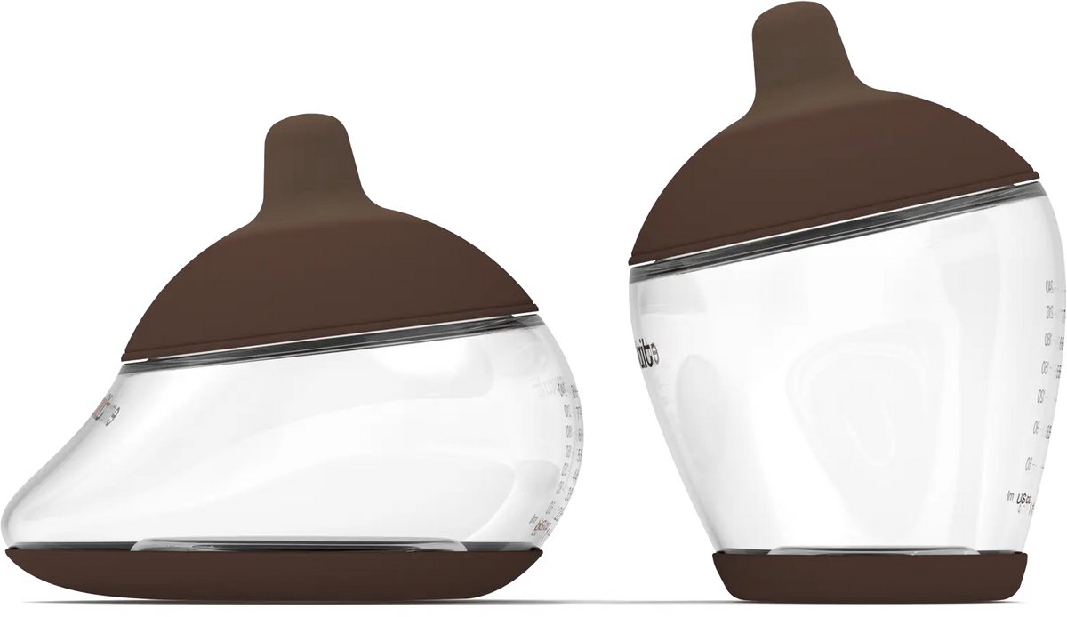 Emulait Starterkit - Classic Babyfles + Anatomy Babyfles - Kleur: Rich - Maat: 4 - 240 ml - Incl. flessenborstel - borstvormig