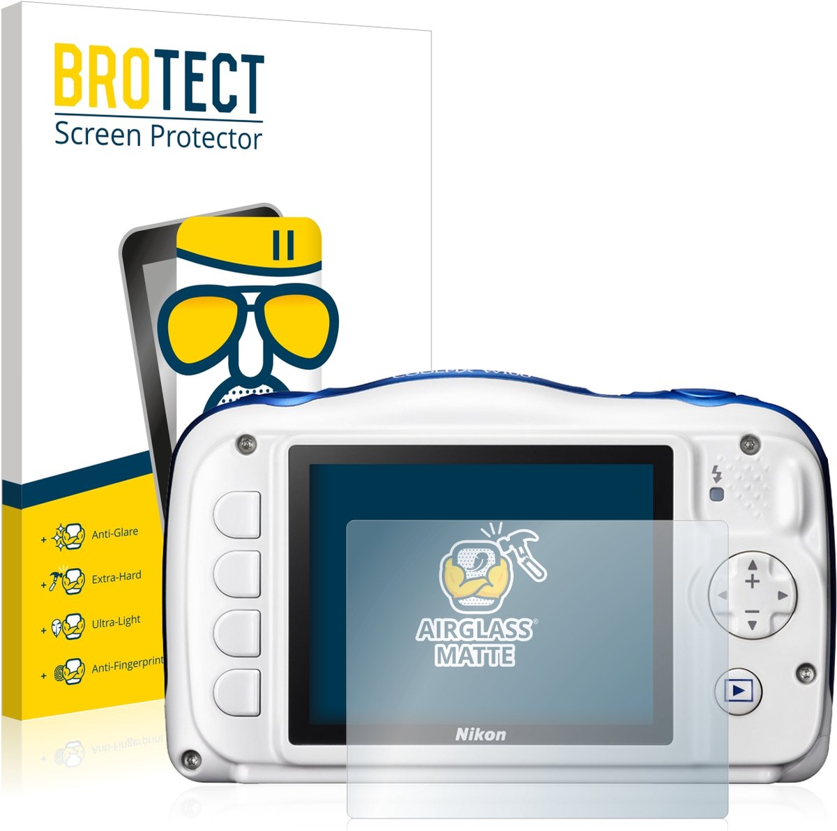 BROTECT - Screenprotector voor Nikon Coolpix W100 - Folie Beschermfolie Beschermglas matte