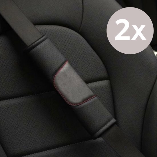 Luxe Gordel Covers - Set van 2 Gordelhoezen - Zwart Leather Look - Zachte Gordel Hoes Beschermer - Ook voor Kinderen -Geschikt voor alle automerken/ universeel - Auto Accessoires - Gordelhoes Gordelbeschermer van LUXE. — afbeelding 4