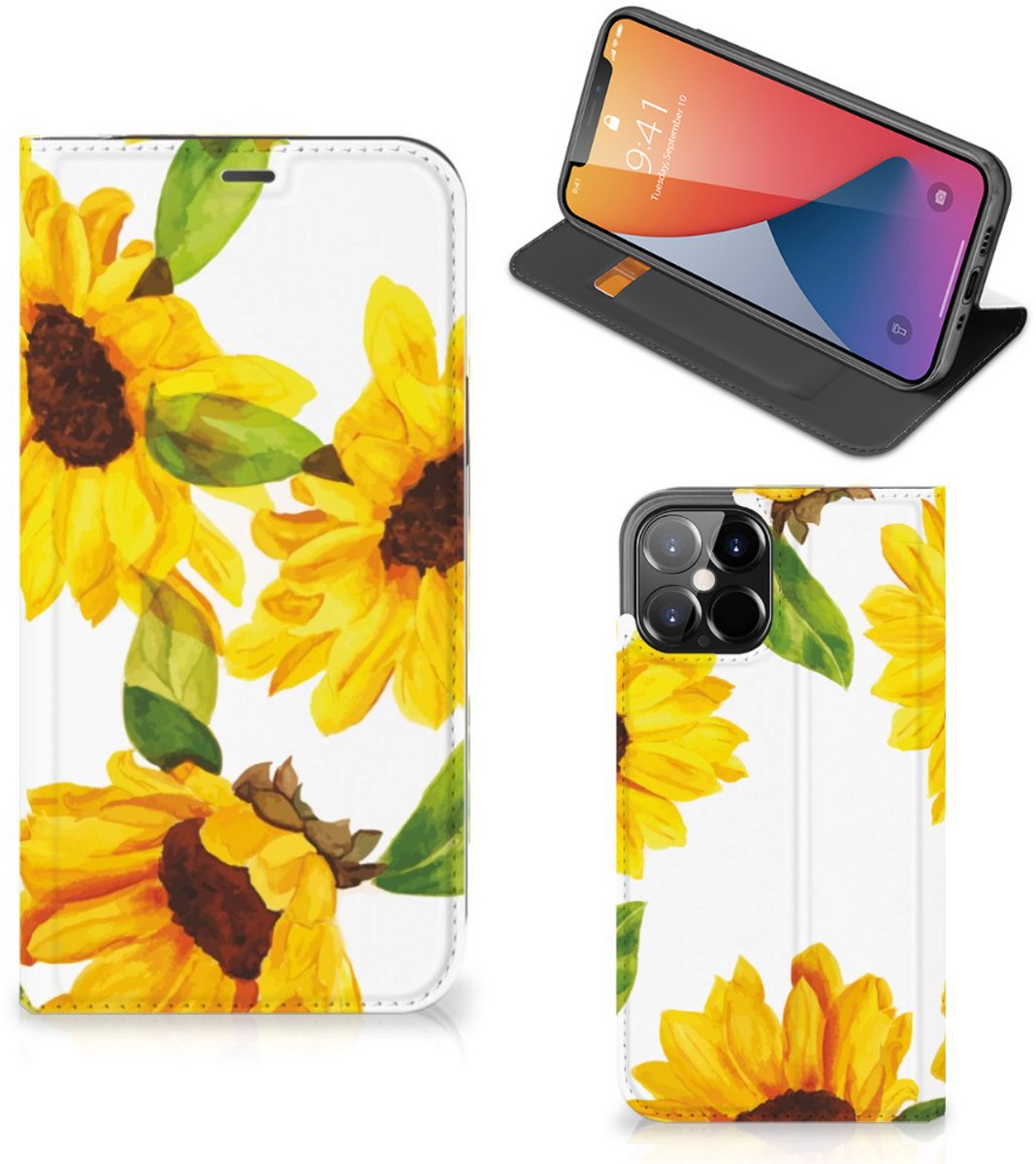 Smart Cover voor iPhone 12 Pro Max Zonnebloemen