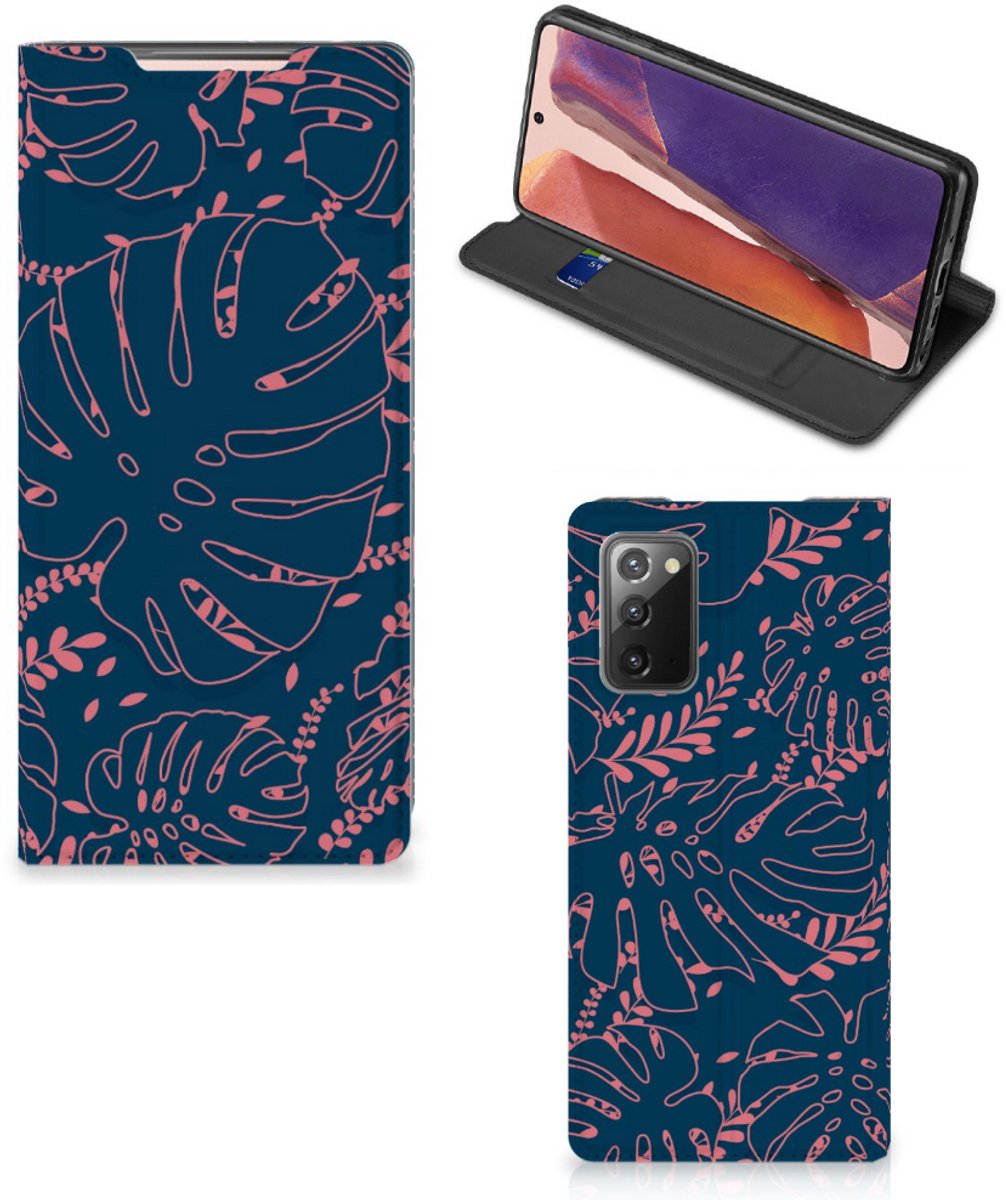 Book Case voor Samsung Galaxy Note20 Smart Cover Palm Leaves
