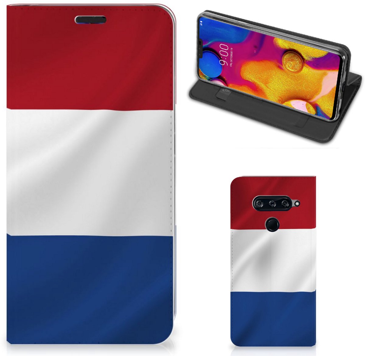 LG V40 Thinq Standcase Nederlandse Vlag
