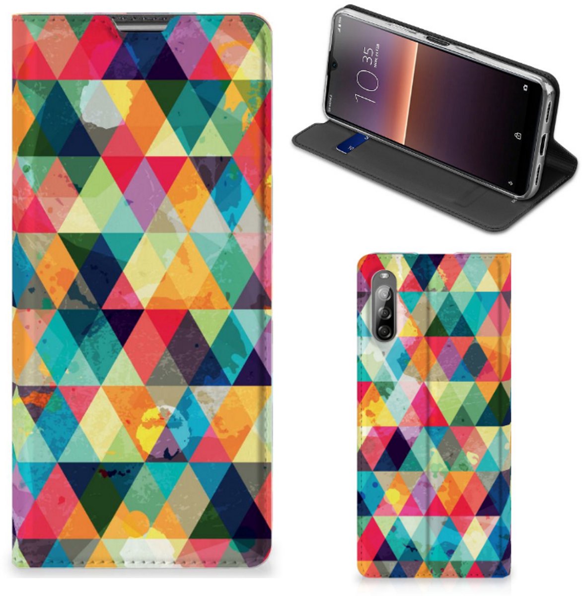 Sony Xperia L4 Hoesje met Magneet Geruit