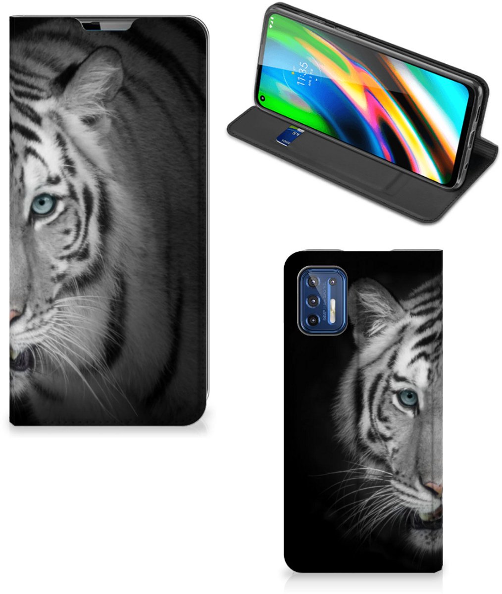Book Case voor Motorola Moto G9 Plus Hoesje maken Tijger