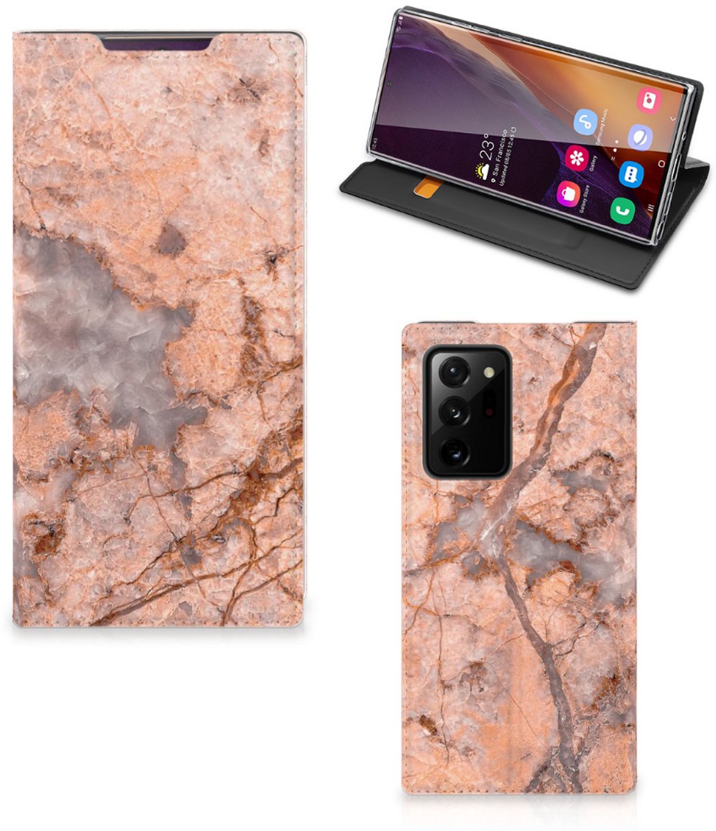 Samsung Galaxy Note 20 Ultra Standcase Marmer Oranje