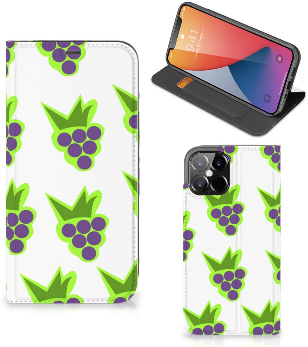 Book Case voor iPhone 12 Pro Max Flip Style Cover Druiven