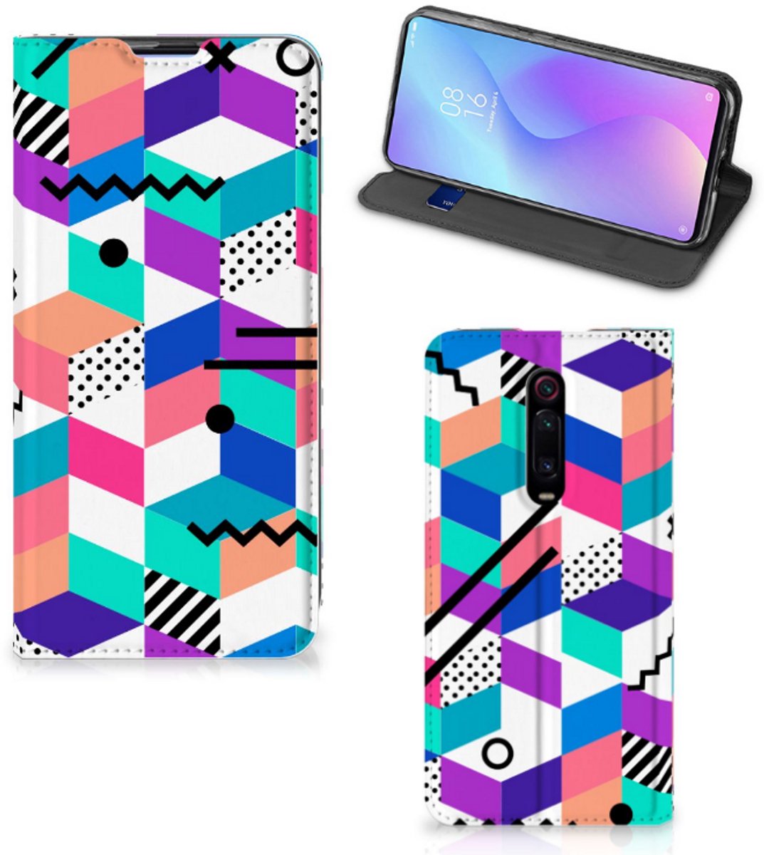 Xiaomi Redmi K20 Pro Stand Case Blokken Kleurrijk