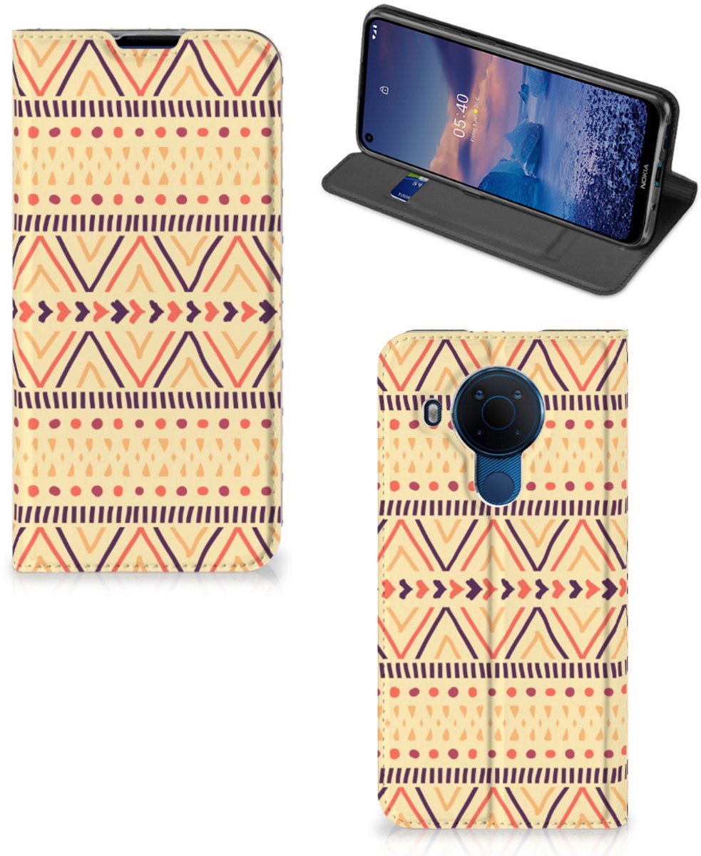 Nokia 5.4 Hoesje met Magneet Aztec Yellow