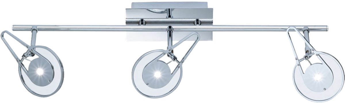 Plafondlamp LED plafondspot chroom Woonkamerlamp Spots verstelbaar, 3x 5W 3x 385lm warm wit, MAUD WOFI 7721.03.01.0000