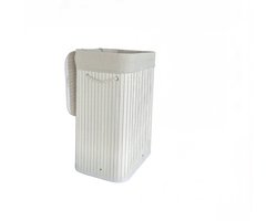 Hoppa! Wasmand | Opvouwbare Wasbak Met Deksel | Uitneembare Katoenen Waszak | 72L Wasbox | Bamboe | Waskist | Wit | 40 x 30 x 60 cm (BxDxH)