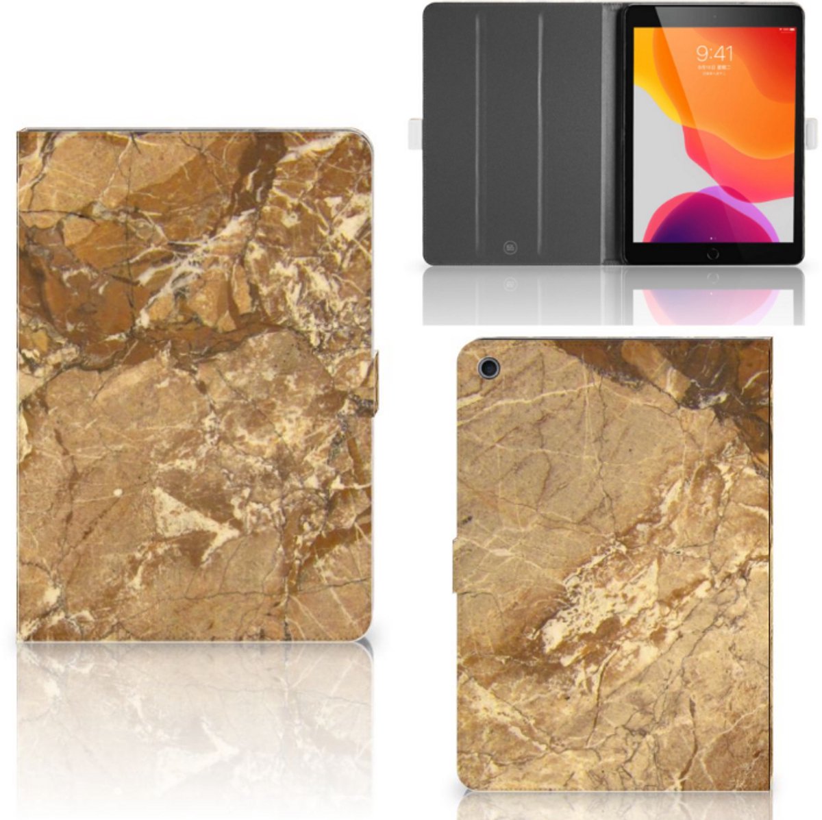 iPad 10.2 2019 | iPad 10.2 2020 | 10.2 2021 Leuk Tablet hoesje Marmer Creme