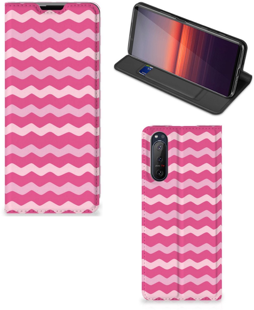 Sony Xperia 5 II Hoesje met Magneet Waves Pink