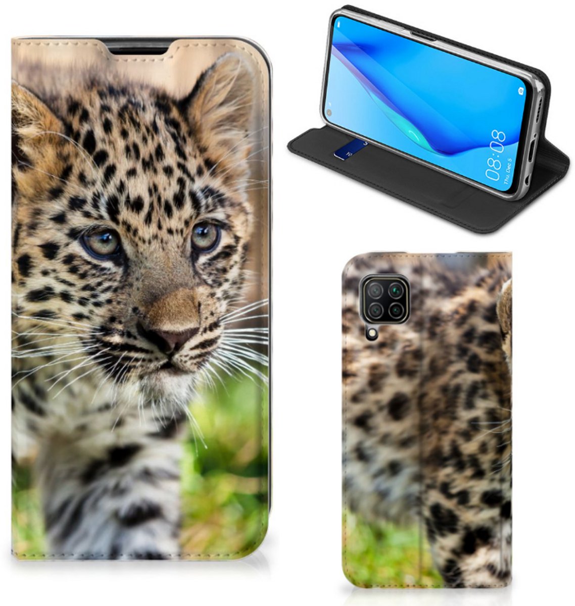 Huawei P40 Lite Hoesje maken Baby Luipaard