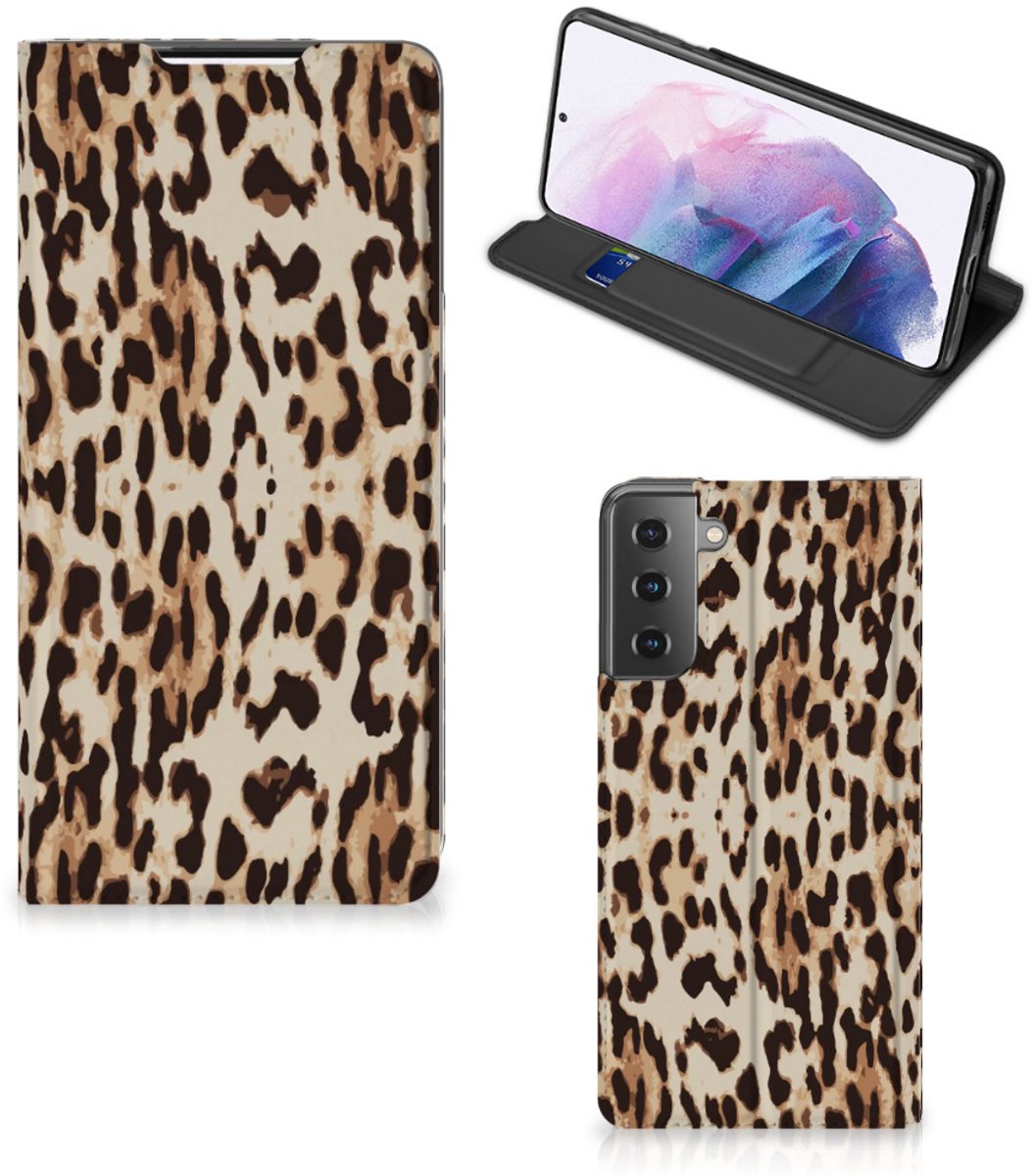 Book Case voor Samsung Galaxy S21 Plus Hoesje maken Leopard