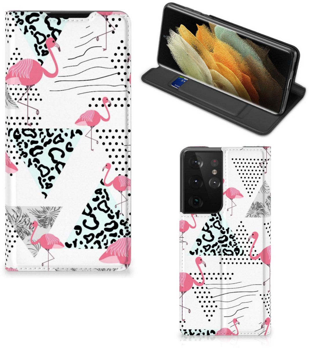 Samsung Galaxy S21 Ultra Hoesje maken Flamingo Triangle