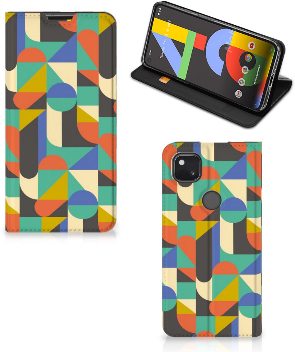 Google Pixel 4a Hoesje met Magneet Funky Retro