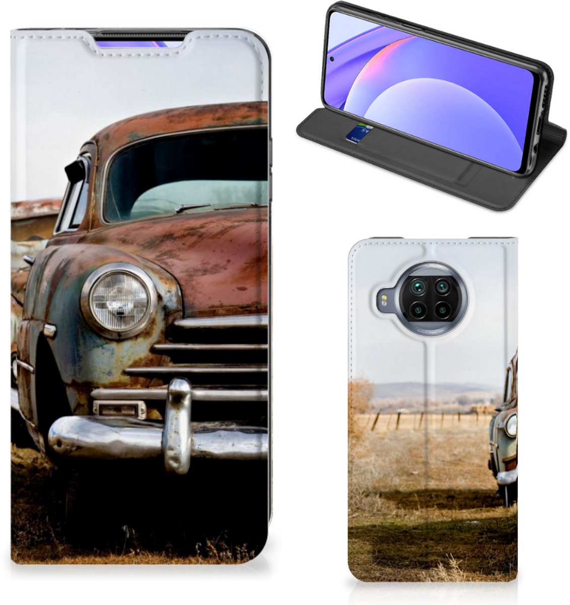 Xiaomi Mi 10T Lite Stand Case Vintage Auto