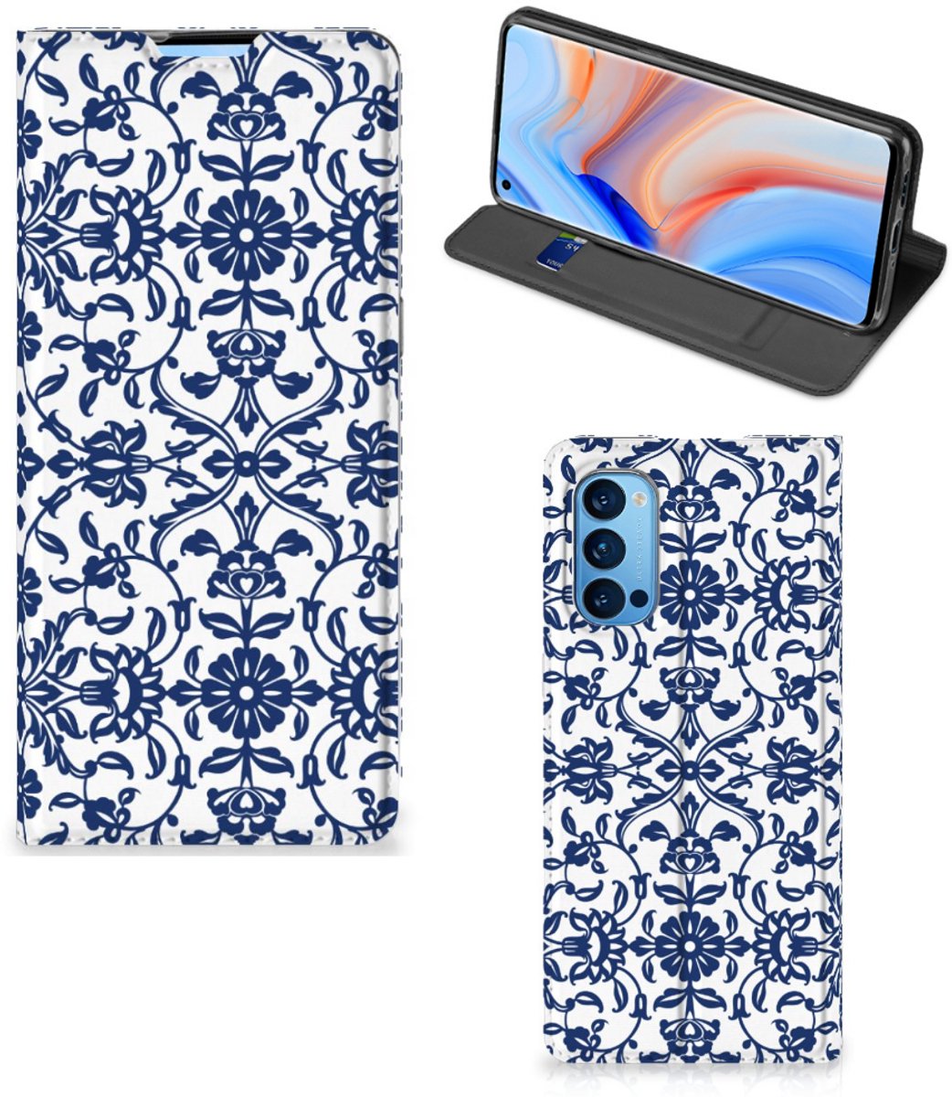OPPO Reno4 Pro 5G Smart Cover Flower Blue