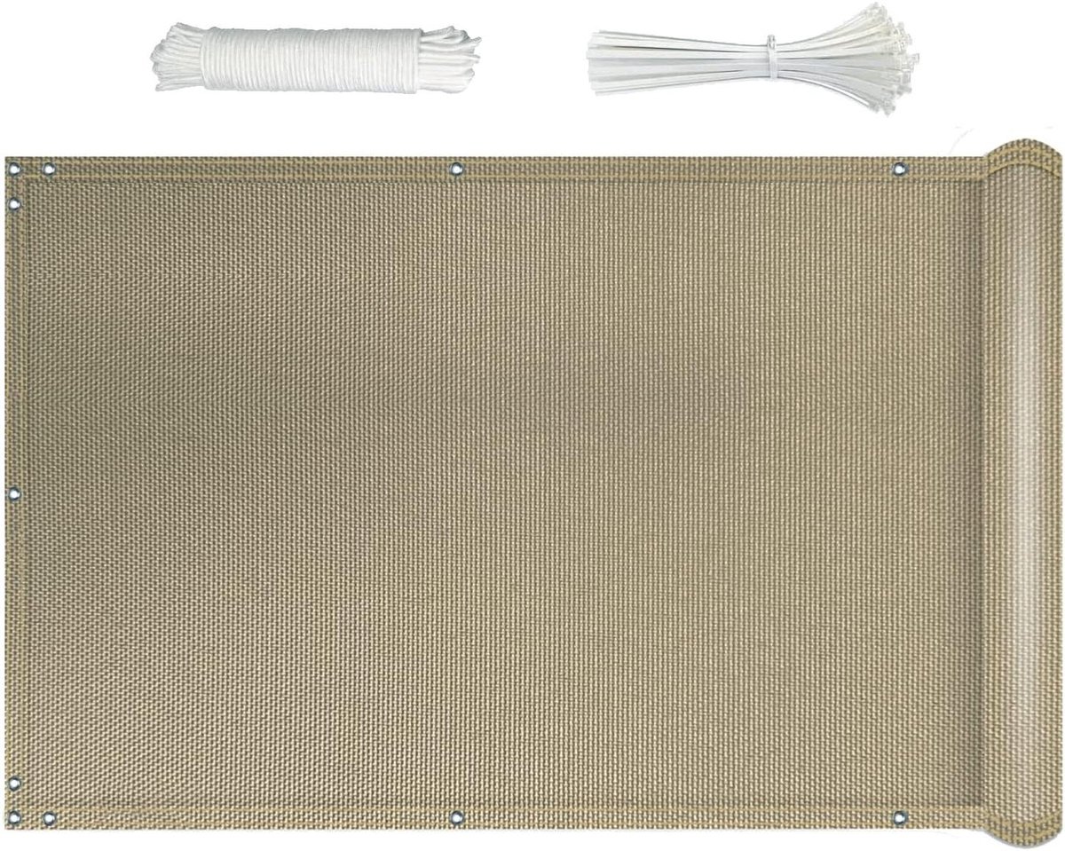 Balkonbekleding - Balkonafdekking Omheining - Privacy Beschermen - Scheurbestendig Uv-bescherming - 120 x 800 cm - Kaki